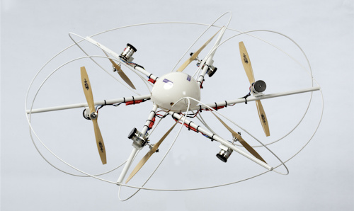 A drone with six propellors