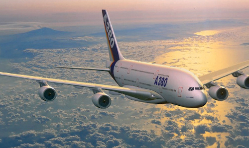 An Airbus A380 aeroplane