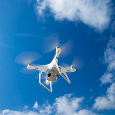 Drone in a blue sky