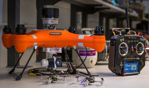 Orange drone with controller