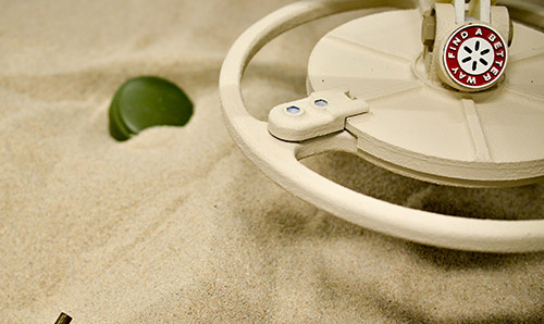 Landmine equipment in the sand