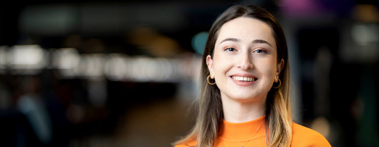 Female student smiling