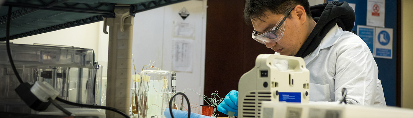 A researcher working in the dielectric laboratory